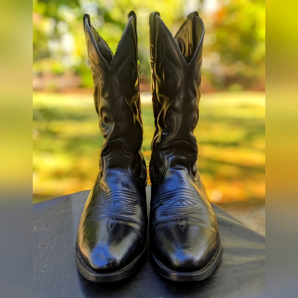 Masterson Cowboy Boots Mens Size 13D Black Leather Style RB915 Pull-On-Fast Ship